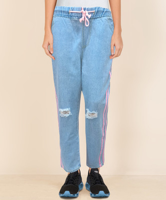 Divine Style Mart Jogger Fit Women Light Blue Jeans