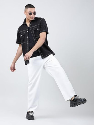 Nalaka Loose Fit Men White Jeans