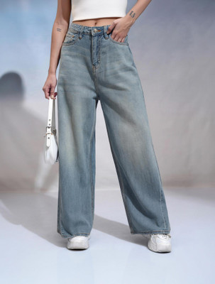 Tokyo Talkies Wide Leg Women Light Blue Jeans