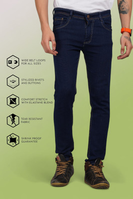 Lzard Slim Men Dark Blue Jeans
