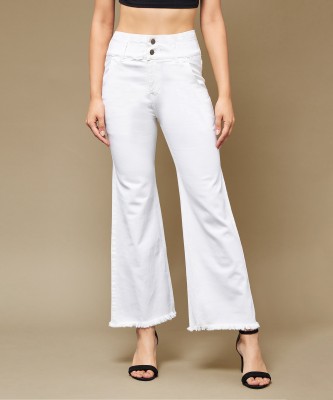 Miss Chase Flared Women White Jeans