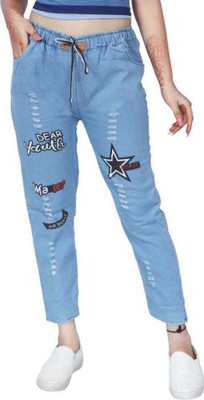 Mumsy Jogger Fit Girls Light Blue Jeans