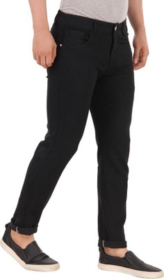 POKHINDA Slim Men Black Jeans