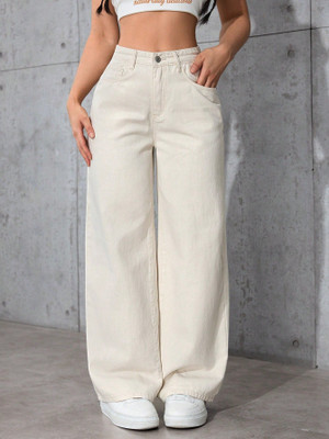 lovely london Relaxed Fit Women Beige Jeans