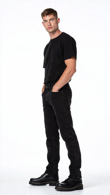 sikonex Relaxed Fit Men Black Jeans