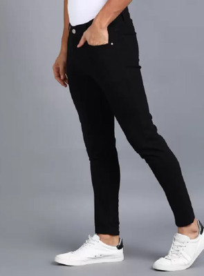 POKHINDA Skinny Men Black Jeans