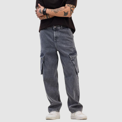 Snitch Loose Fit Men Grey Jeans
