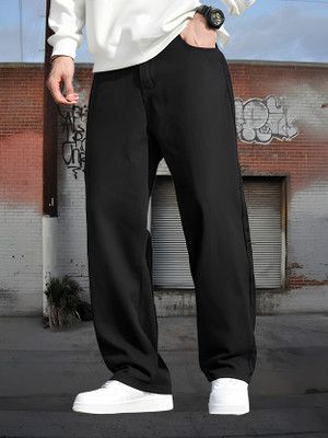 STARVIELE Relaxed Fit Men Black Jeans