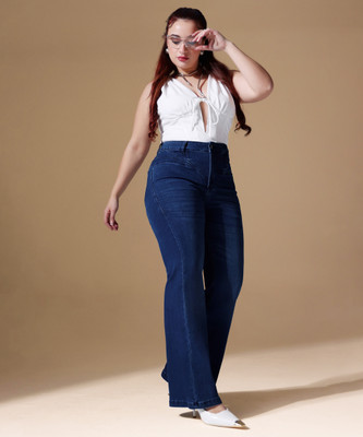 Miss Chase Boot-Leg Women Blue Jeans