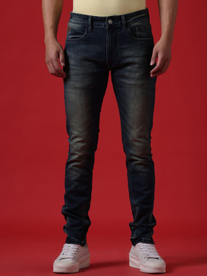 WROGN Tapered Fit Men Dark Blue Jeans