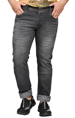 HIBOK Regular Men Dark Grey Jeans