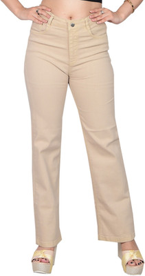 TAANIINDUSTRIES Straight Fit Women Beige Jeans