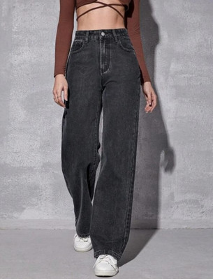 DENIM LOOK Flared Women Dark Grey Jeans
