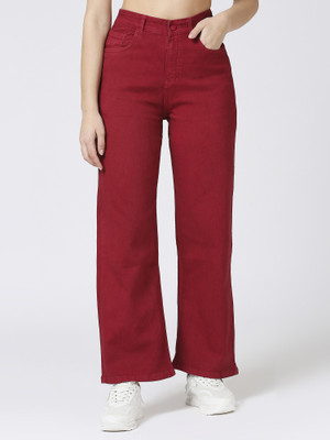CEFALU Boyfriend Women Maroon Jeans