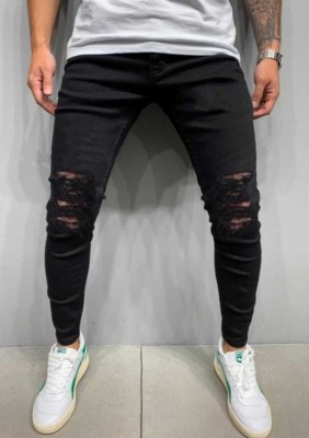 Creatywitty Slim Men Black Jeans