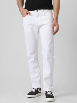 FLIECAINNER Regular Men White Jeans