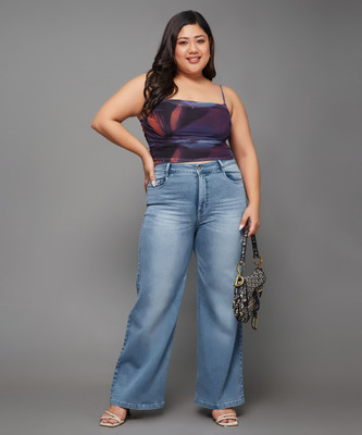 Miss Chase Flared Women Light Blue Jeans