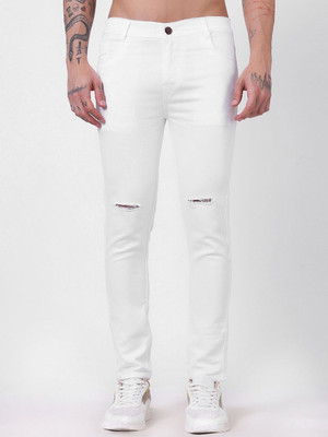 LUMINOIRE Slim Men White Jeans