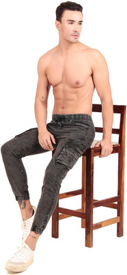 Black Magnet Jogger Fit Men Dark Grey Jeans