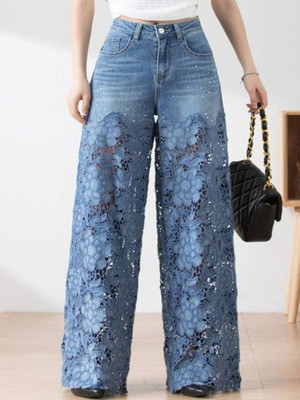 bebe Relaxed Fit Women Blue Jeans