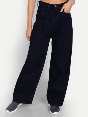 AngelFab Flared Women Dark Blue Jeans