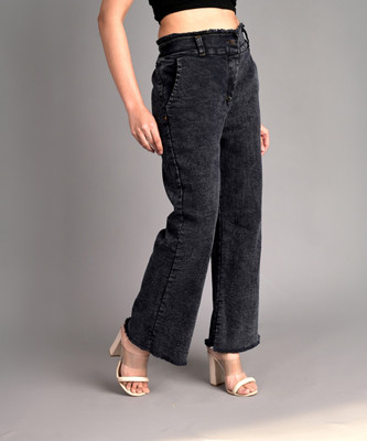 Oiskal Flared Women Black Jeans