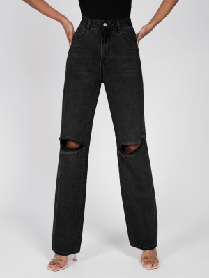 JHIMKEE Boyfriend Women Black Jeans