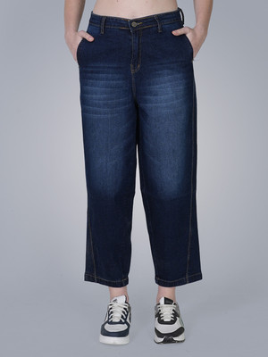 MM-21 Fashion Loose Fit Women Dark Blue Jeans