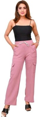 ALPHA COLLECTION Straight Fit Women Pink Trousers