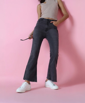 SHOWOFFFF Flared Women Dark Grey Jeans