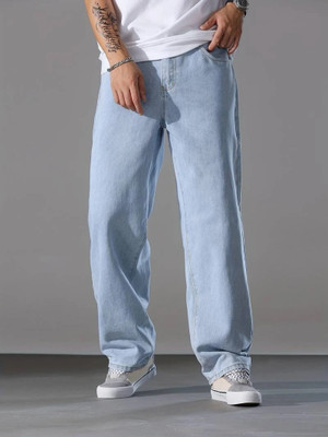 BESTLOO Loose Fit Men Light Blue Jeans