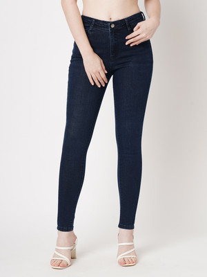 Kraus Jeans Women Dark Blue High-Rise Skinny Jeans Flared Women Dark Blue Jeans