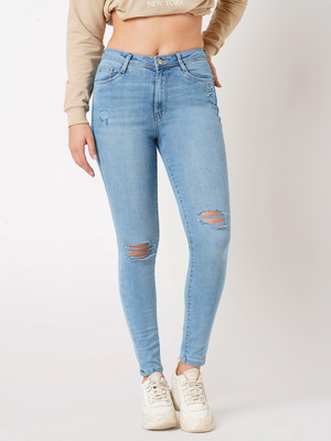 Kraus Jeans Women Light Blue Super High-Rise Super Skinny Jeans Skinny Women Light Blue Jeans