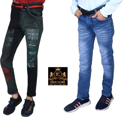 fashionatractio Regular Boys Dark Grey, Blue Jeans(Pack of 2)