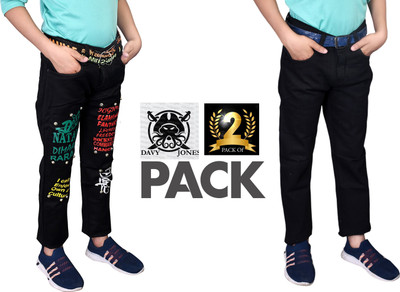DAVYJHONESS Regular Baby Boys Multicolor Jeans(Pack of 2)