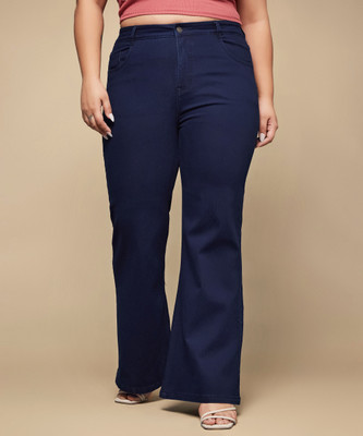 Miss Chase Boot-Leg Women Dark Blue Jeans