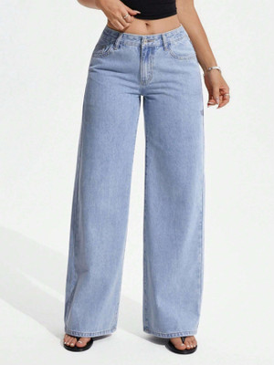 WHISQ Loose Fit Women Light Blue Jeans