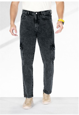 M Q Denim Straight Fit Men Grey Jeans
