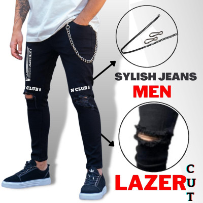 N Club Slim Men Black Jeans