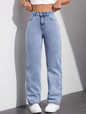 Velcra Boot-Leg Women Blue Jeans