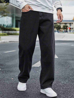 HOC Straight Fit Men Black Jeans