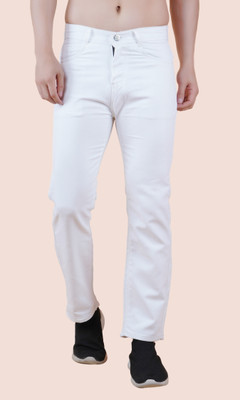 White leapard Regular Men White Jeans