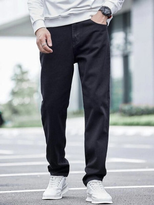 BESTLOO Loose Fit Men Black Jeans