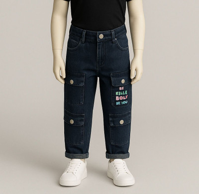 MS Arts Regular Baby Girls Dark Blue Jeans