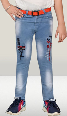 LAHSUAAK Regular Boys Light Blue Jeans