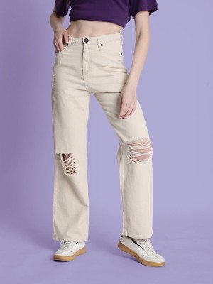 Bene Kleed Relaxed Fit Women Beige Jeans