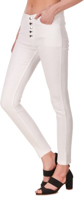 BOTUMQUTE Slim Women White Jeans