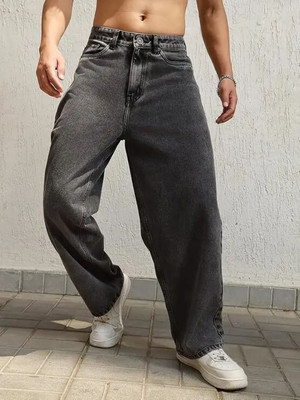 White leapard Regular Men Grey Jeans