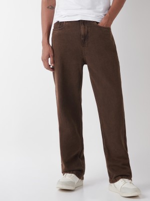 BEWAKOOF Straight Fit Men Brown Jeans