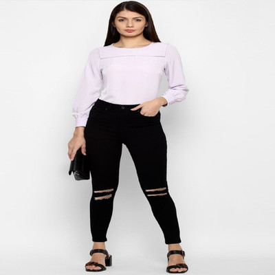 1DAYSTREET Skinny Women Black Jeans